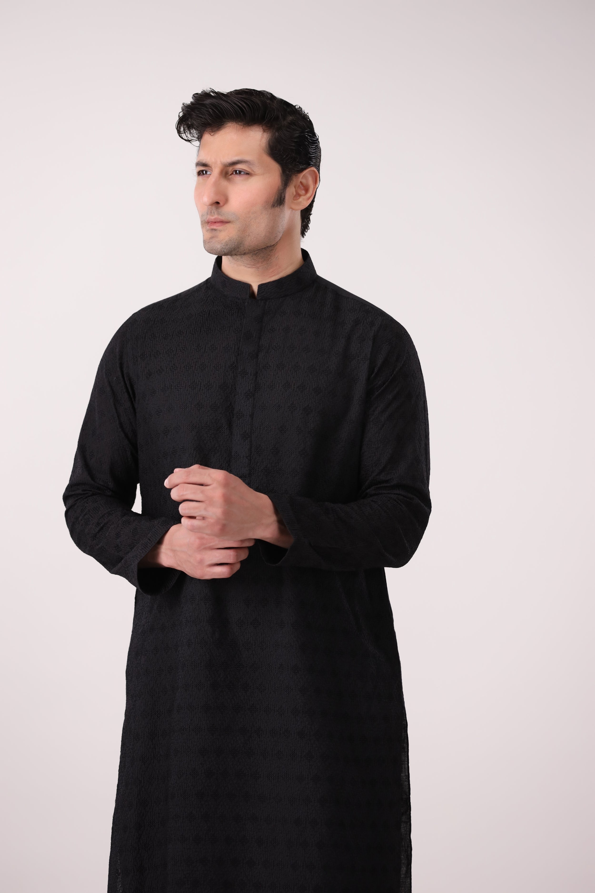 ONYX SHADOW GEOMETRIC KURTA