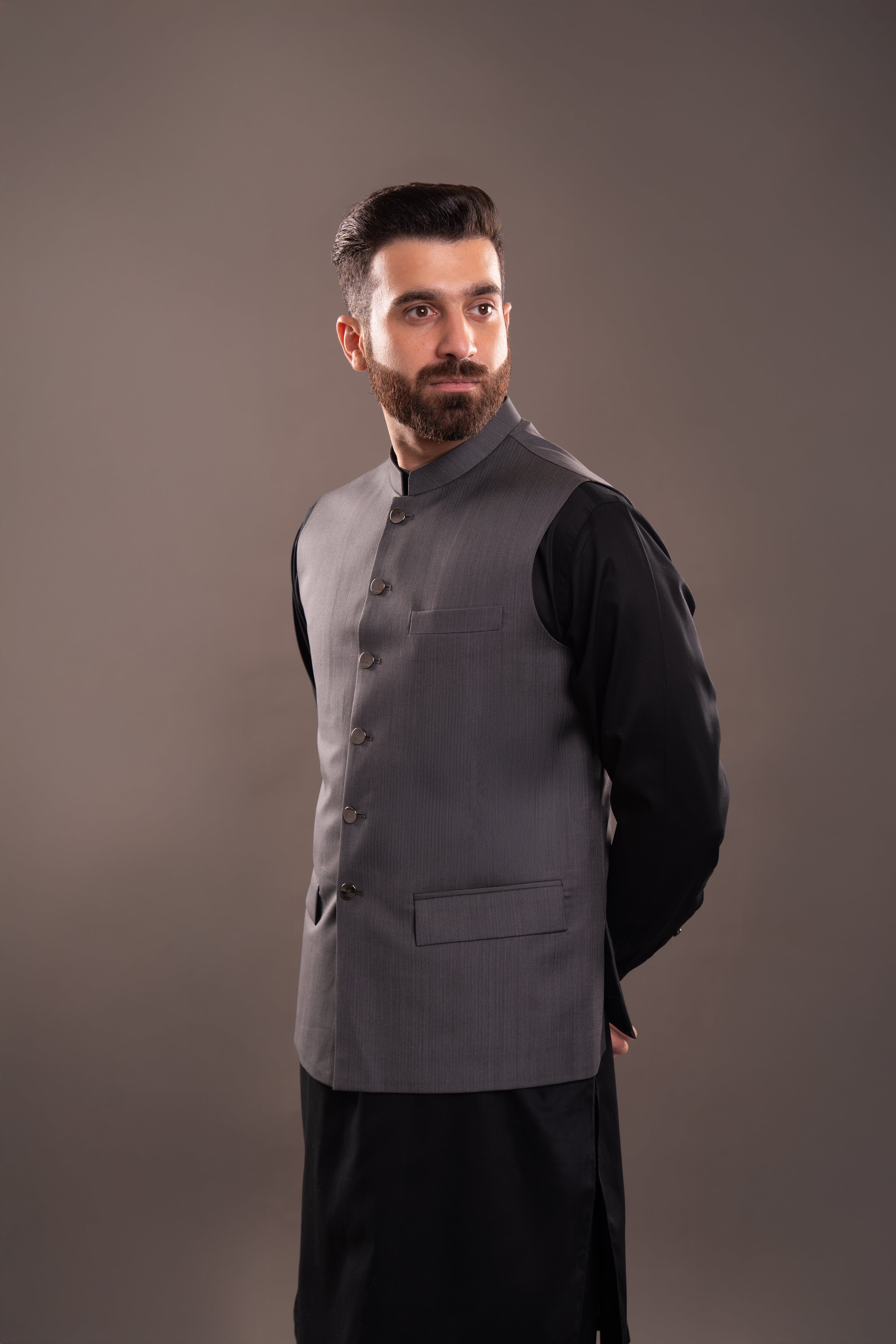 ARSENIC GREY ITALIAN WAIST COAT(ART257)