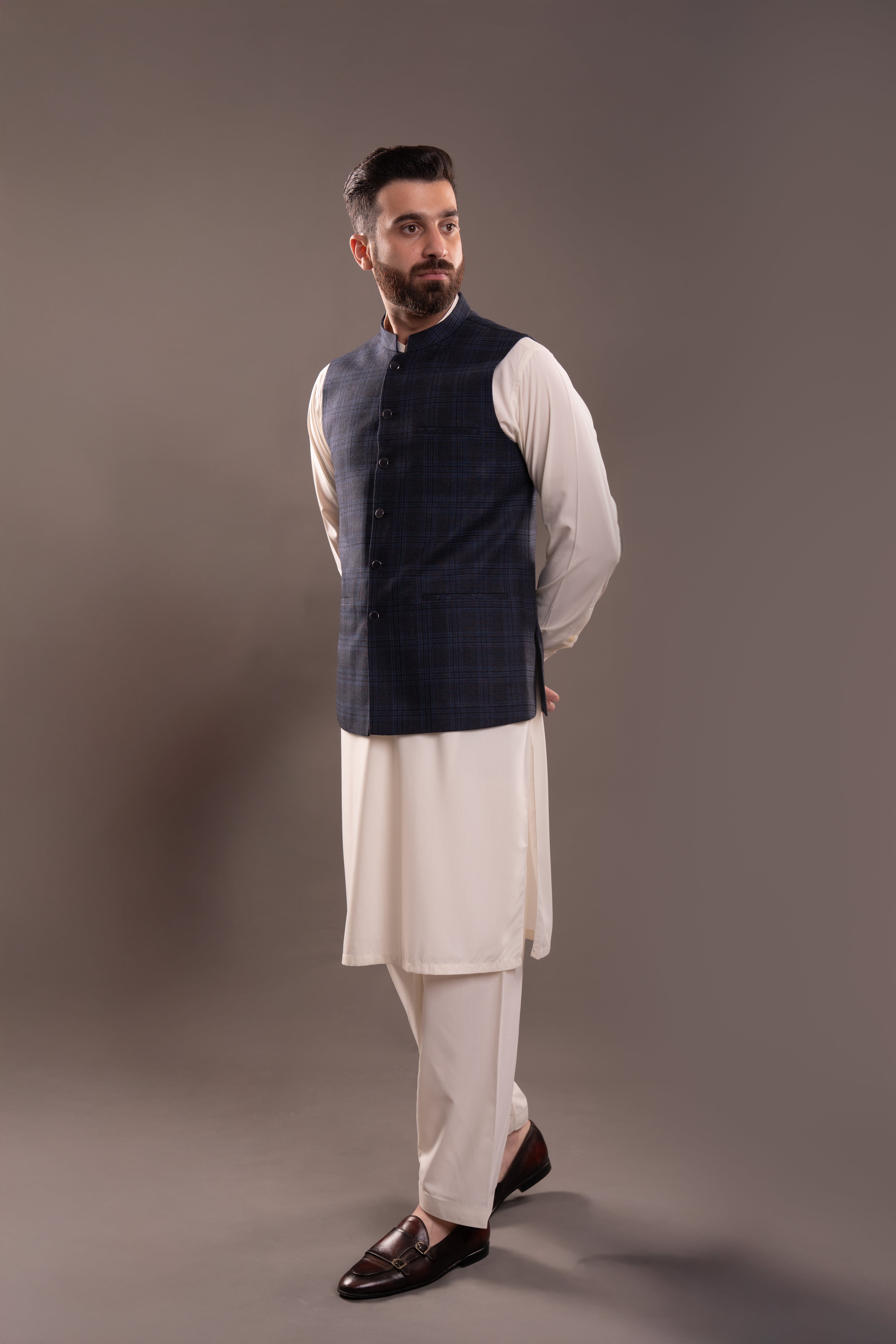 COBALT SELF WAISTCOAT